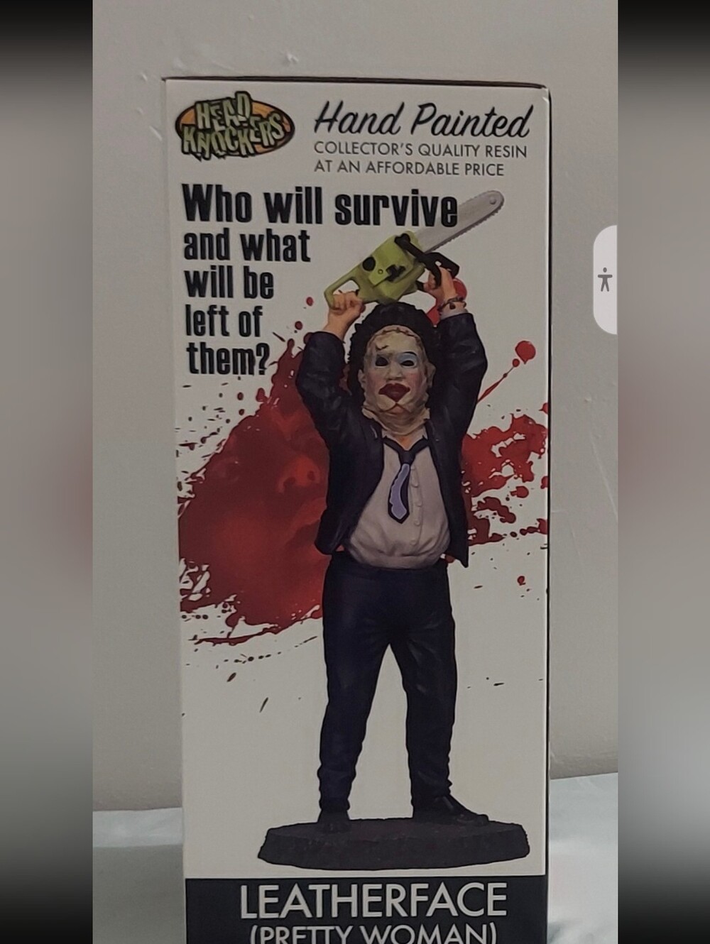 Hand Painted Leatherface Horror Figurine - Black/White